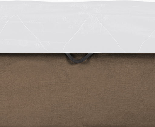 Pat Tapitat Ravel Junior, Dimensiune Saltea 90 x 200 Cm, Cu Somiera Rabatabila Si Panou Dreapta, Maro