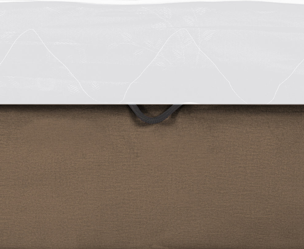 Pat Tapitat Ravel Junior, Dimensiune Saltea 90 x 200 Cm, Cu Somiera Rabatabila Si Panou Dreapta, Maro