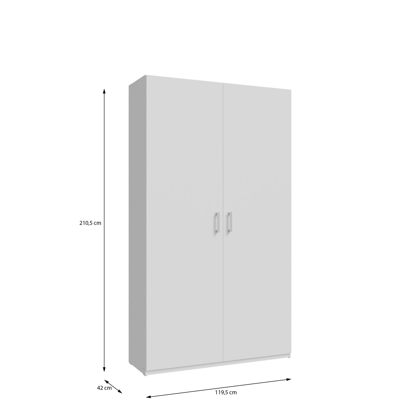 Dulap 2 Usi Harmony Alb, 119.5 Cm