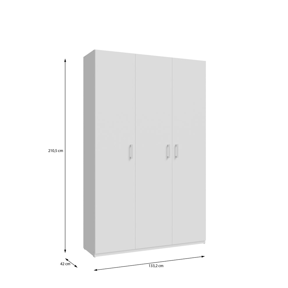Dulap 3 Usi  Harmony Alb, 133.2 Cm