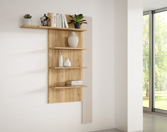 Raft Suspendat Bibliotheque, Nisip Si Stejar Mauvella, 132. 5 Cm