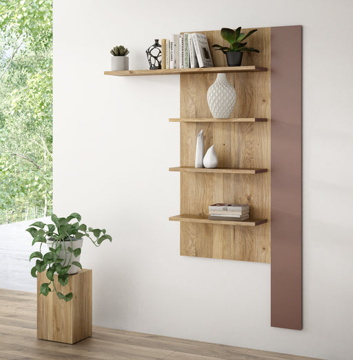 Raft Suspendat Bibliotheque, Terracotta Si Stejar Mauvella, 132. 5 Cm