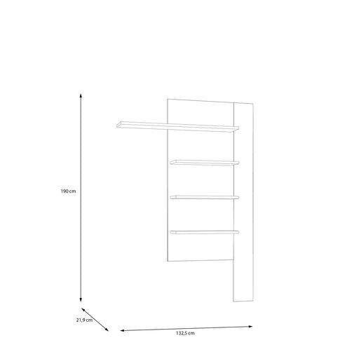 Raft Suspendat Bibliotheque, Terracotta Si Stejar Mauvella, 132. 5 Cm