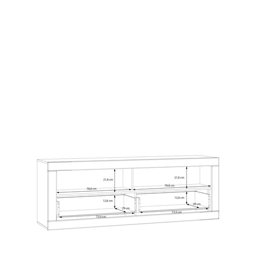 Comoda Tv Mica Lufkira, Sertare cu push-open, Alb Si Stejar Mauvella, 175. 4 Cm