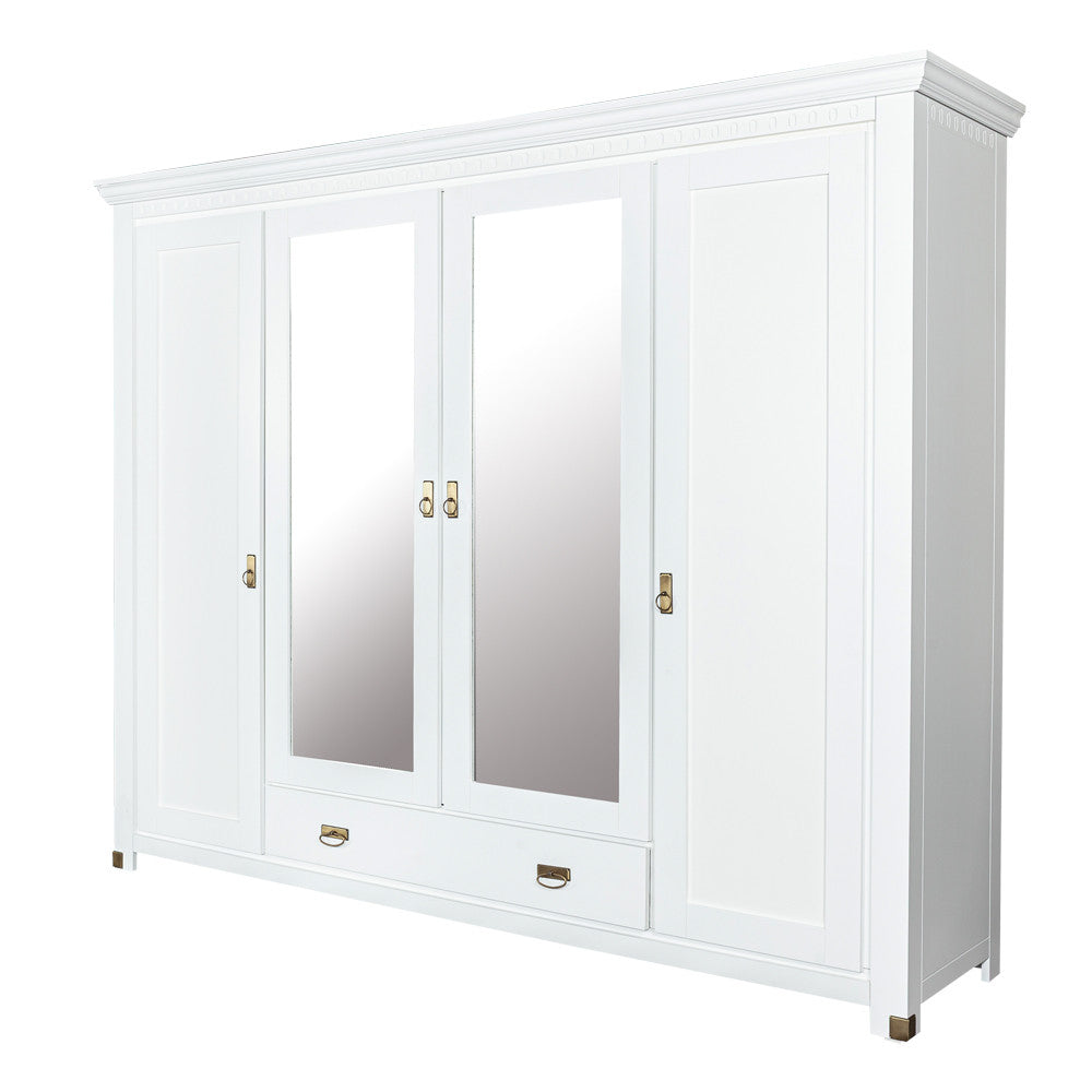 Dulap 4 Usi si 1 Sertar Saint Tropez, Vopsit Negru, 250 Cm