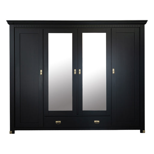Dulap 4 Usi si 1 Sertar Saint Tropez, Vopsit Negru, 250 Cm
