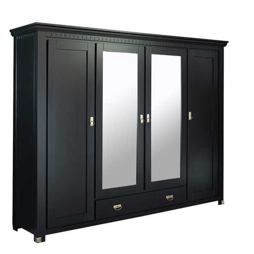 Dulap 4 Usi si 1 Sertar Saint Tropez, Vopsit Negru, 250 Cm