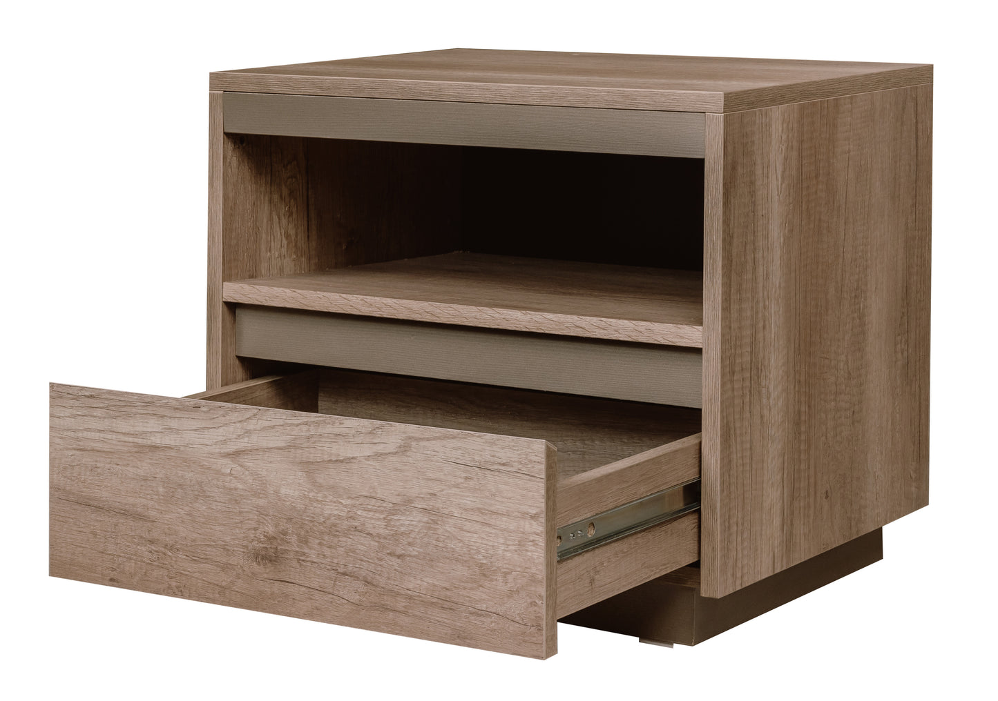 Set Dormitor Phoenix, Pat Cu Dimensiune saltea 160 X 200 Cm, 2 Noptiere Si Dulap, Somiera Rabatabila