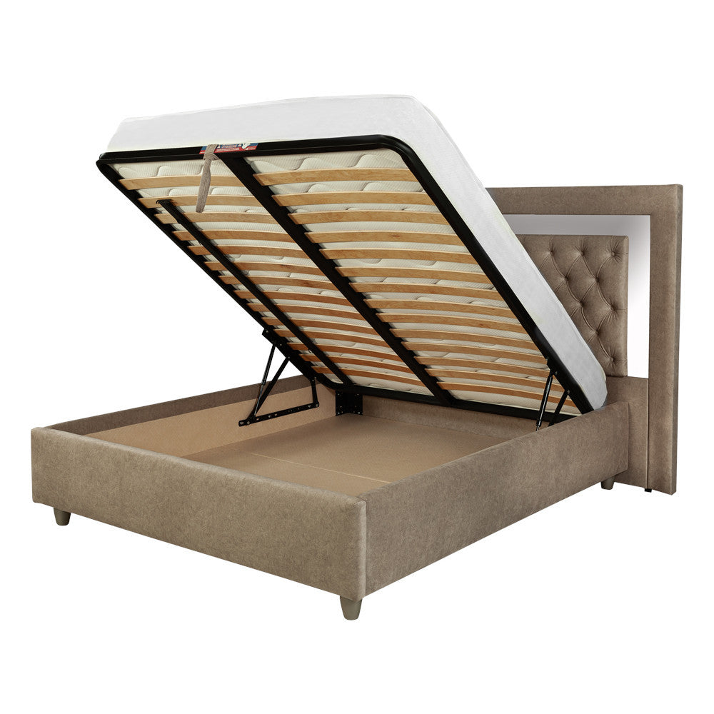 Set Dormitor Phoenix, Pat Cu Dimensiune saltea 160 X 200 Cm, 2 Noptiere Si Dulap, Somiera Rabatabila