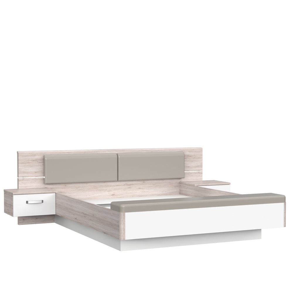 LED Banda Pat 180 x 200 Cm Rendevous, Alb Rece