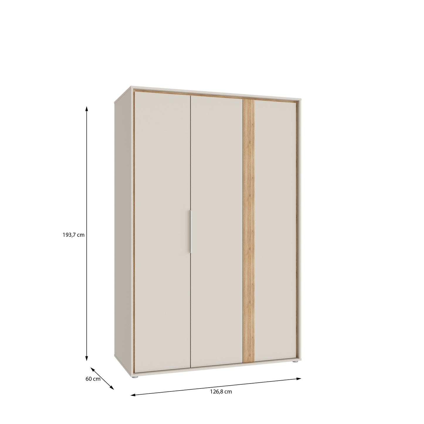 Dulap Cu 3 Usi Waxala, 126.8 Cm