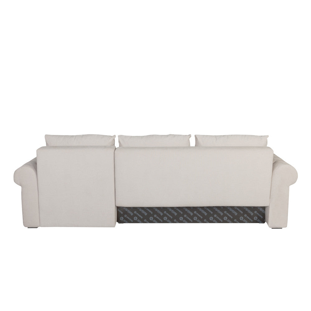 Coltar Extensibil Dreapta Trendy, 5 Locuri, Lada Depozitare, Wind 5, Crem, 275 Cm