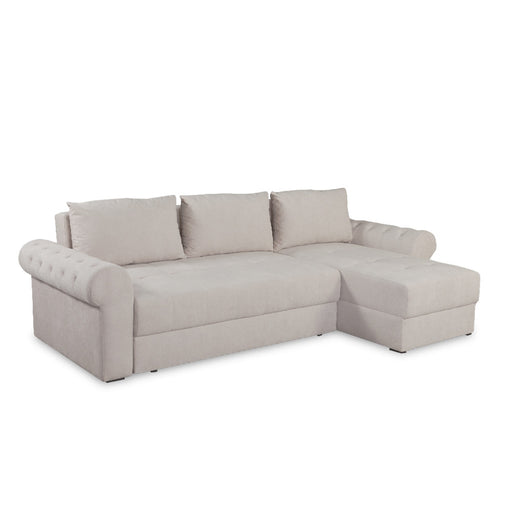 Coltar Extensibil Dreapta Trendy, 5 Locuri, Lada Depozitare, Wind 5, Crem, 275 Cm