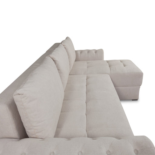 Coltar Extensibil Dreapta Trendy, 5 Locuri, Lada Depozitare, Wind 5, Crem, 275 Cm