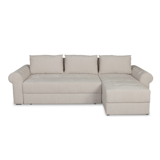 Coltar Extensibil Dreapta Trendy, 5 Locuri, Lada Depozitare, Wind 5, Crem, 275 Cm
