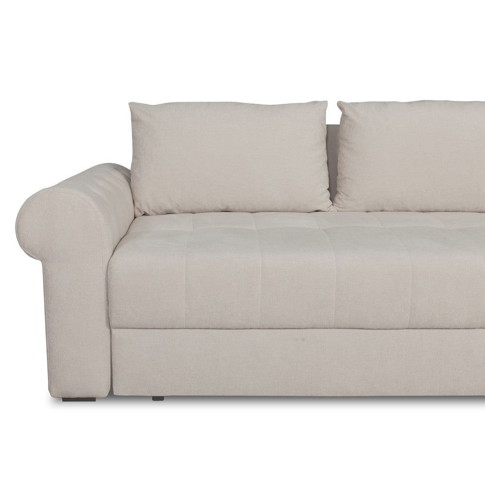 Coltar Extensibil Dreapta Trendy, 5 Locuri, Lada Depozitare, Wind 5, Crem, 275 Cm