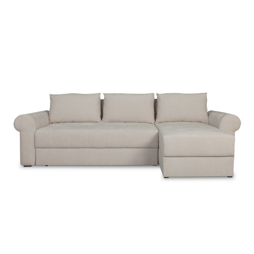 Coltar Extensibil Dreapta Trendy, 5 Locuri, Lada Depozitare, Wind 5, Crem, 275 Cm