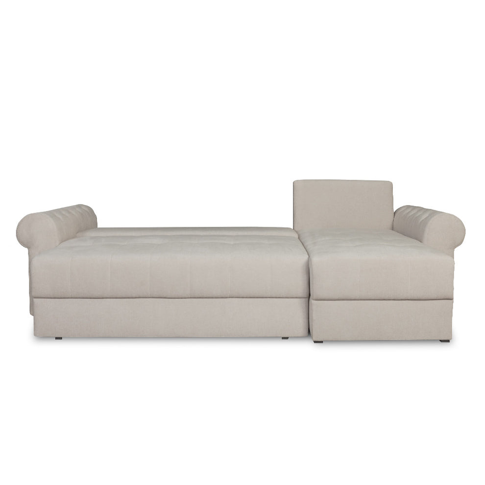 Coltar Extensibil Dreapta Trendy, 5 Locuri, Lada Depozitare, Wind 5, Crem, 275 Cm
