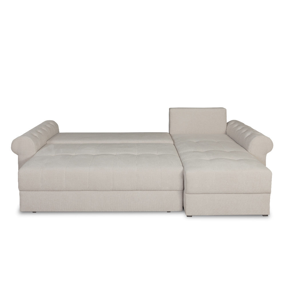 Coltar Extensibil Dreapta Trendy, 5 Locuri, Lada Depozitare, Wind 5, Crem, 275 Cm