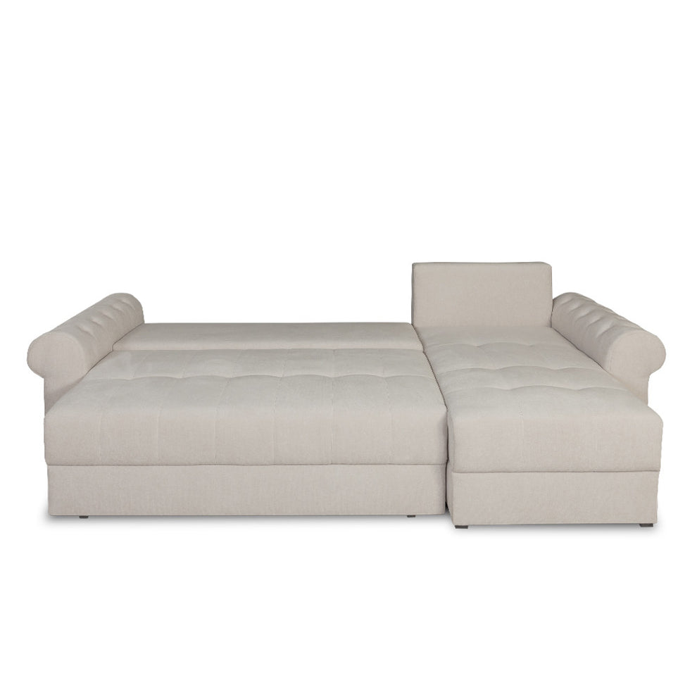 Coltar Extensibil Dreapta Trendy, 5 Locuri, Lada Depozitare, Wind 5, Crem, 275 Cm