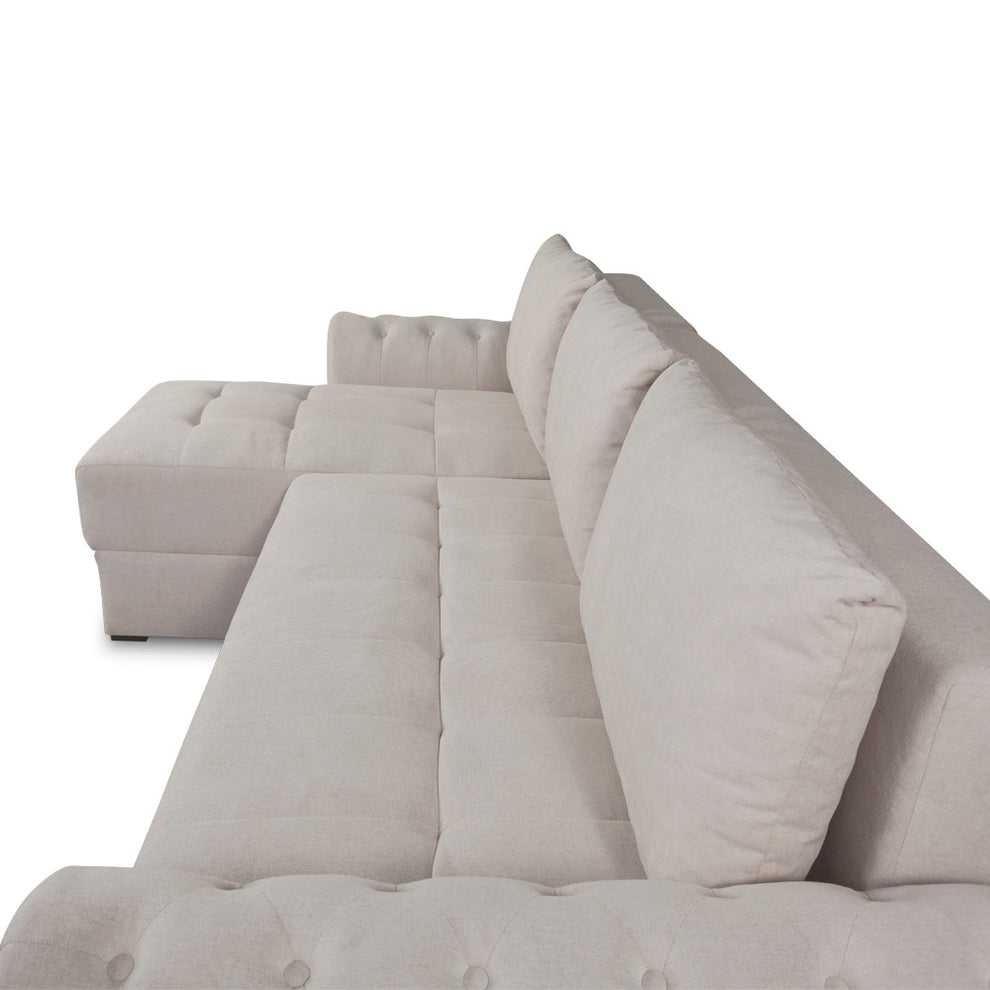 Coltar Extensibil Stanga Trendy, 5 Locuri, Lada Depozitare, Crem, Wind 5, 275 Cm