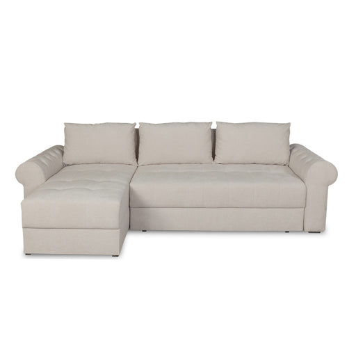 Coltar Extensibil Stanga Trendy, 5 Locuri, Lada Depozitare, Crem, Wind 5, 275 Cm
