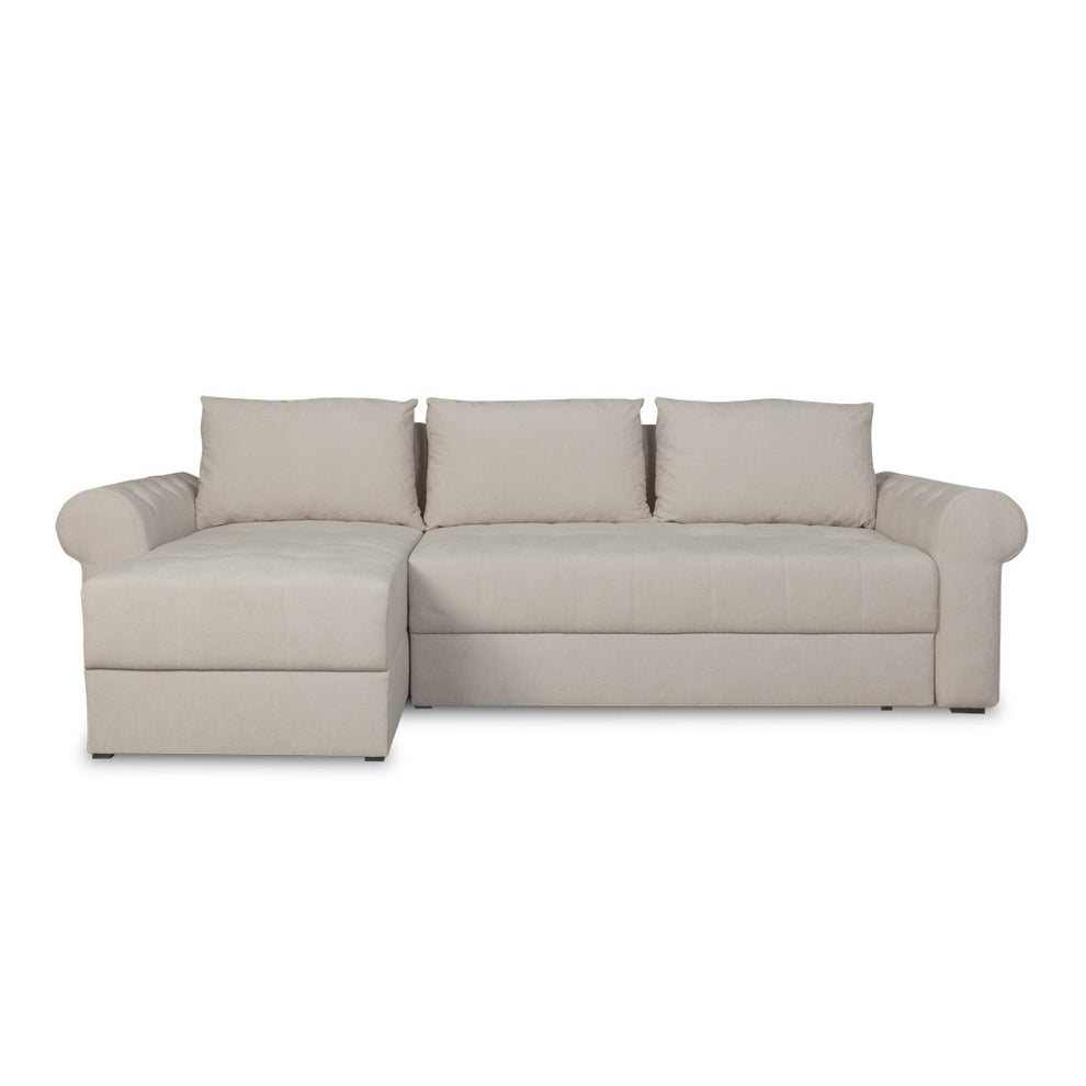 Coltar Extensibil Stanga Trendy, 5 Locuri, Lada Depozitare, Crem, Wind 5, 275 Cm