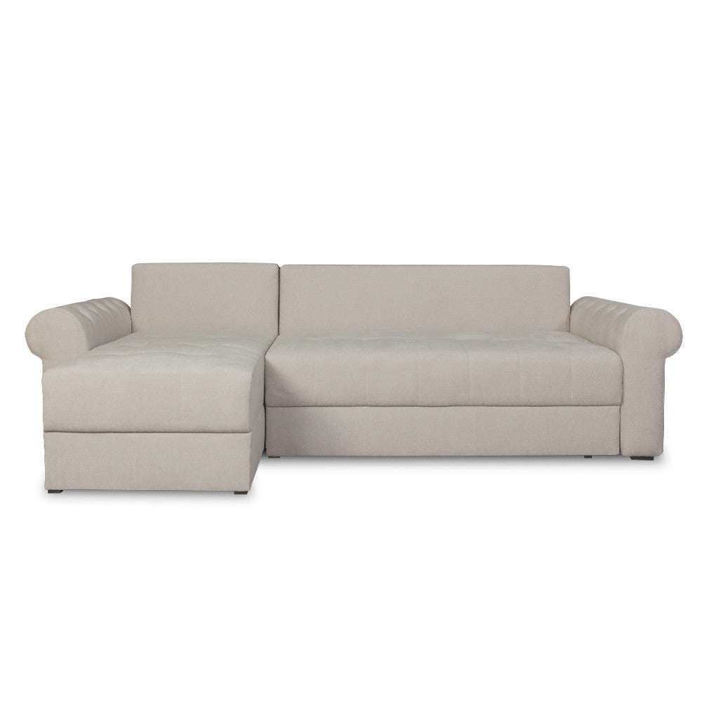 Coltar Extensibil Stanga Trendy, 5 Locuri, Lada Depozitare, Crem, Wind 5, 275 Cm