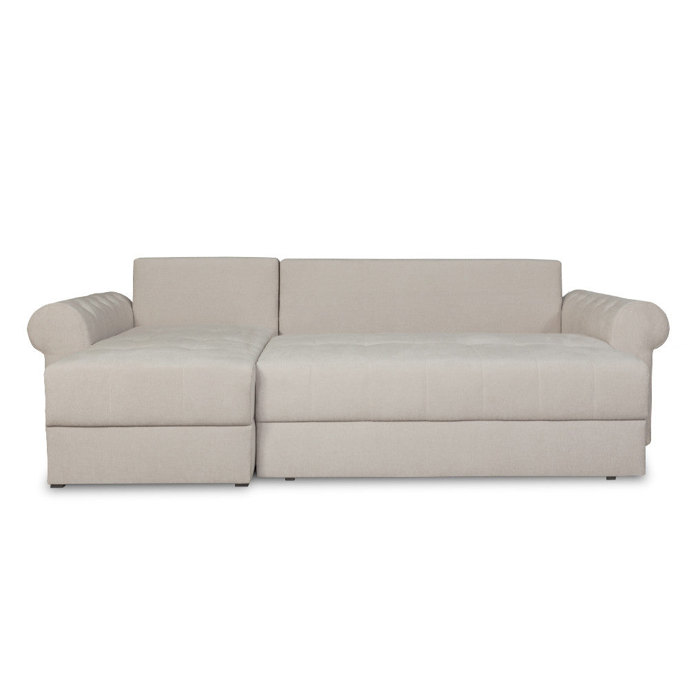Coltar Extensibil Stanga Trendy, 5 Locuri, Lada Depozitare, Crem, Wind 5, 275 Cm