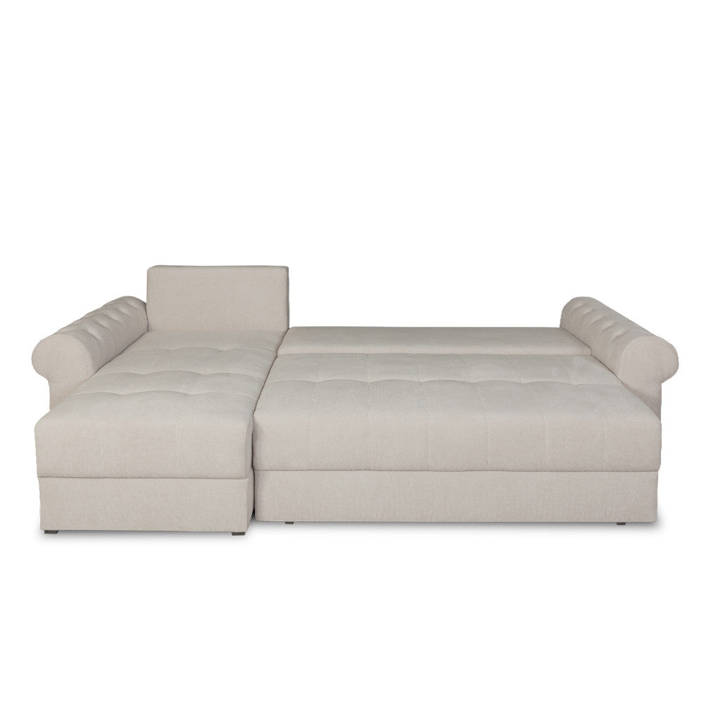 Coltar Extensibil Stanga Trendy, 5 Locuri, Lada Depozitare, Crem, Wind 5, 275 Cm