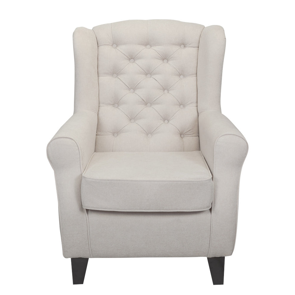 Fotoliu Chandler Capitonat, Wind 5, Crem Si Colonial, 84 Cm