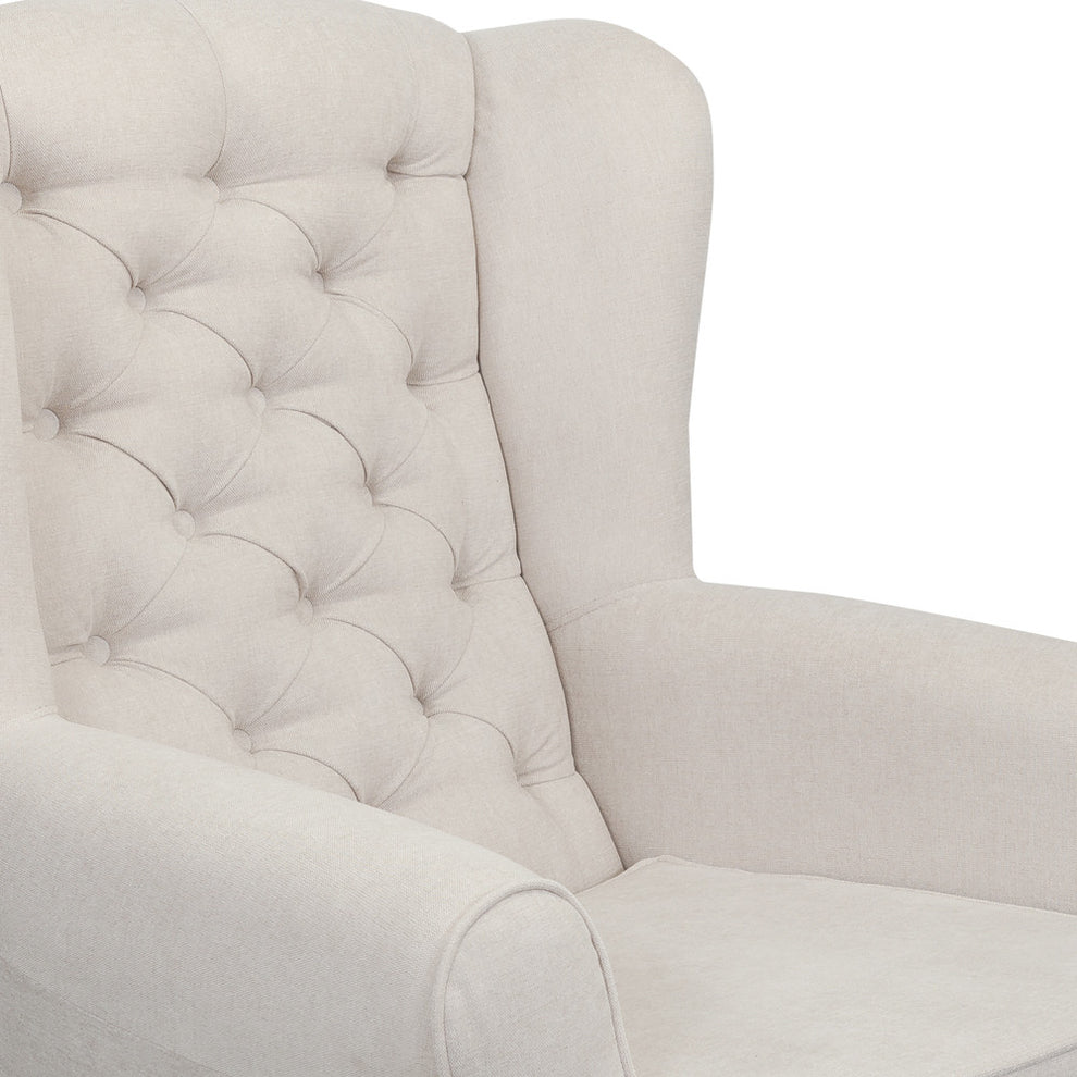 Fotoliu Chandler Capitonat, Wind 5, Crem Si Colonial, 84 Cm