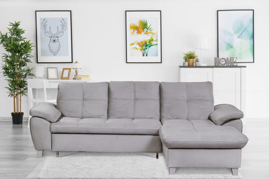 Coltar Extensibil Cu Insula Sevilia Lux, 5 Locuri, Tetiere Reglabile, 272 Cm #variant:gri #variant:dreapta #variant:fara-lada