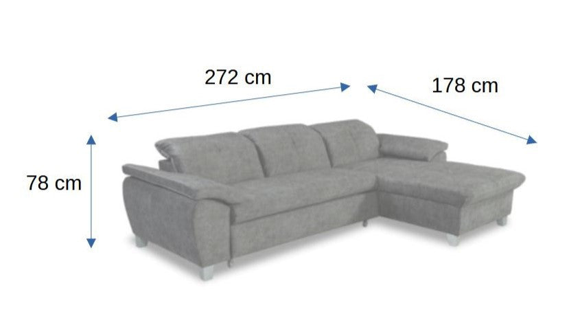 Coltar Extensibil Cu Insula Sevilia Lux, 5 Locuri, Tetiere Reglabile, 272 Cm