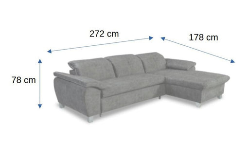Coltar Extensibil Cu Insula Sevilia Lux, 5 Locuri, Tetiere Reglabile, 272 Cm
