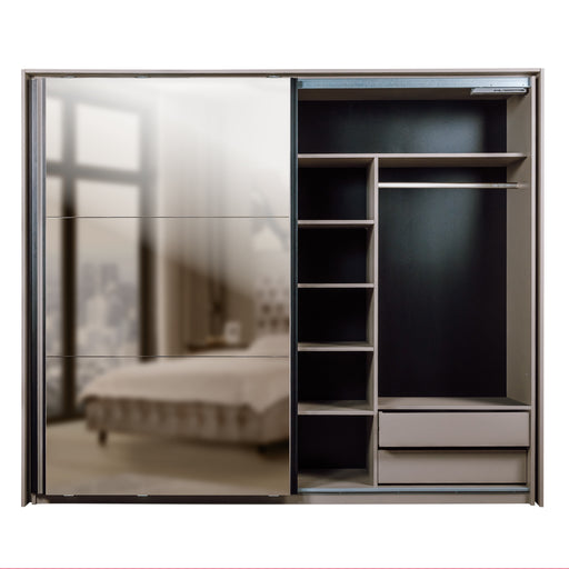 Dulap Destiny, Rama Design, 3 Despartitoare, 3 Bare Haine, 6 Polite, 5 Sertare, 250 Cm