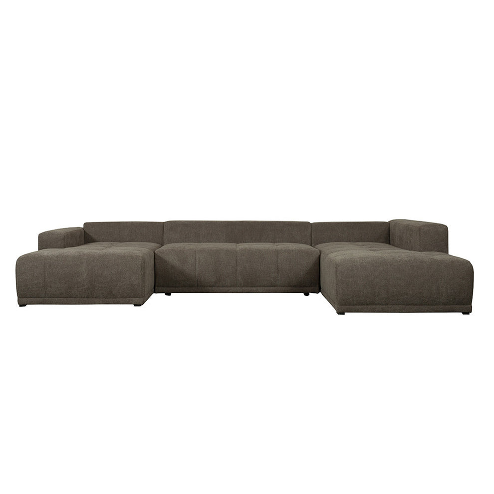 Coltar U Extensibil Otis Dreapta, 6 Locuri, Lada Depozitare, Maro, 357 Cm
