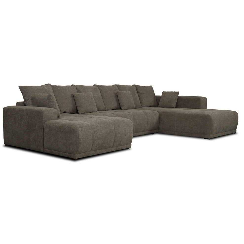 Coltar U Extensibil Otis Dreapta, 6 Locuri, Lada Depozitare, Maro, 357 Cm