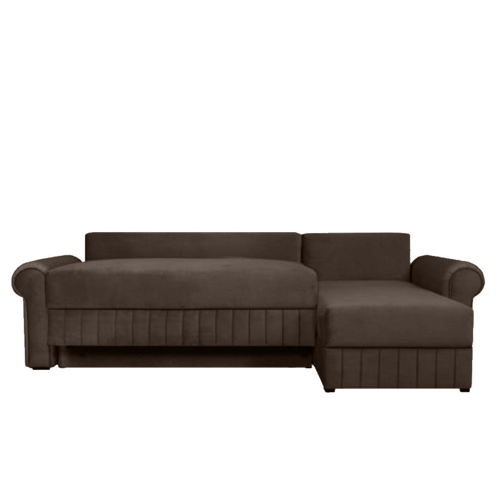 Coltar Extensibil Dreapta Chic, 5 Locuri, Lada Depozitare, Maro, 273 Cm