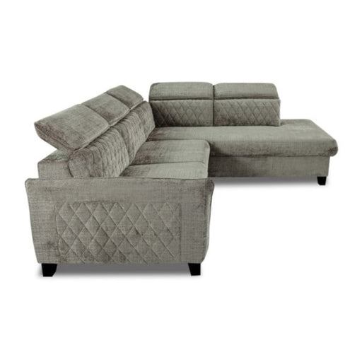 Coltar Extensibil Cu Otoman Dreapta Tiago, 5 Locuri, Tetiere Reglabile, Maro, 255 Cm