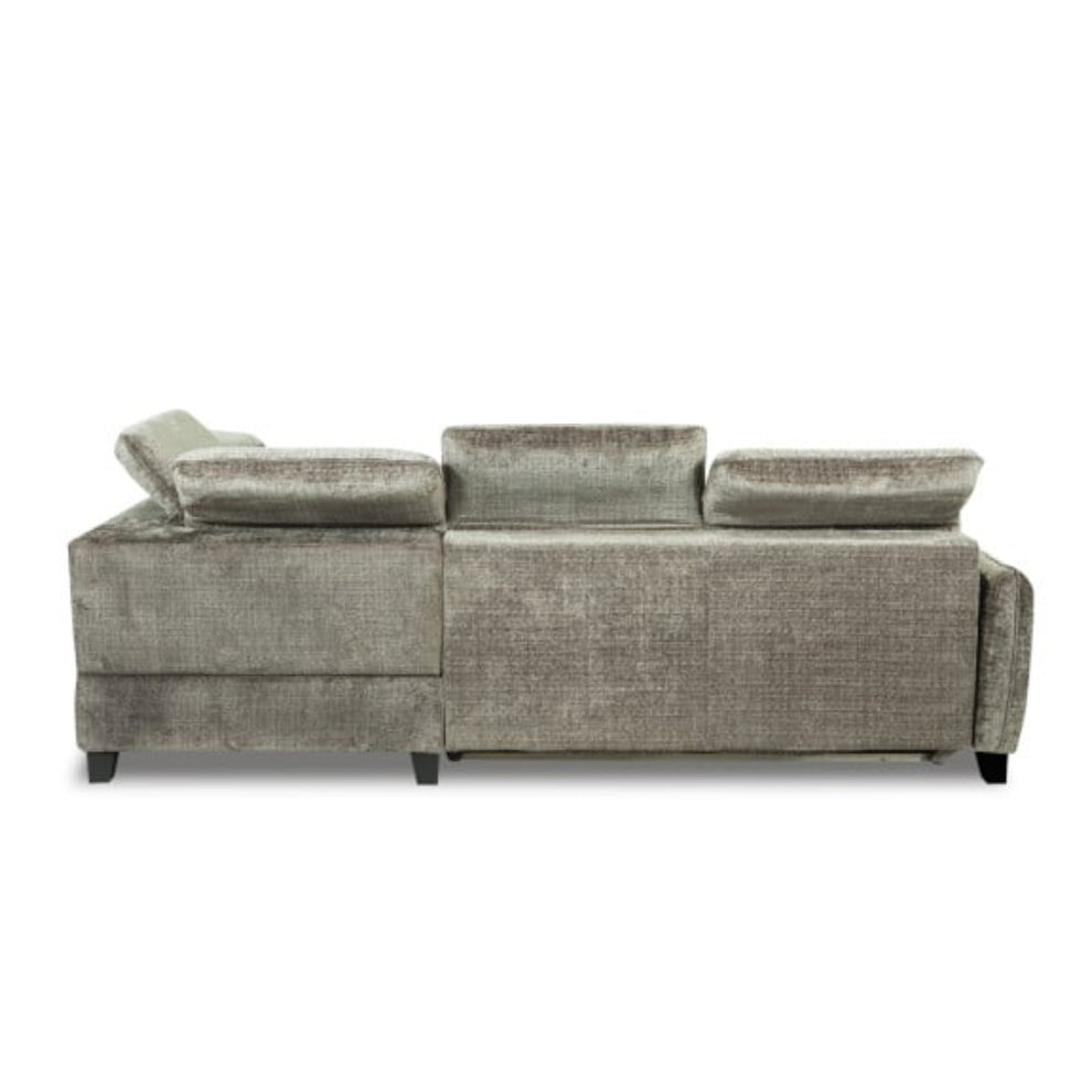 Coltar Extensibil Cu Otoman Dreapta Tiago, 5 Locuri, Tetiere Reglabile, Maro, 255 Cm