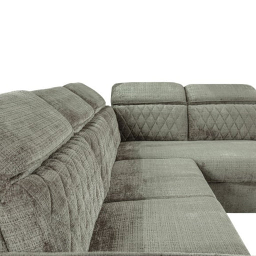 Coltar Extensibil Cu Otoman Dreapta Tiago, 5 Locuri, Tetiere Reglabile, Maro, 255 Cm