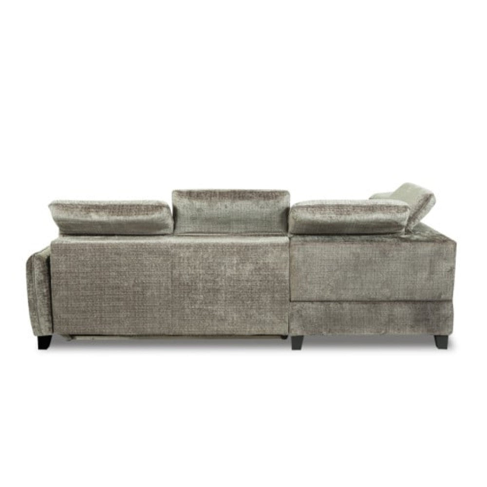 Coltar Extensibil Cu Otoman Stanga Tiago, 5 Locuri, Tetiere Reglabile, Maro, 255 Cm