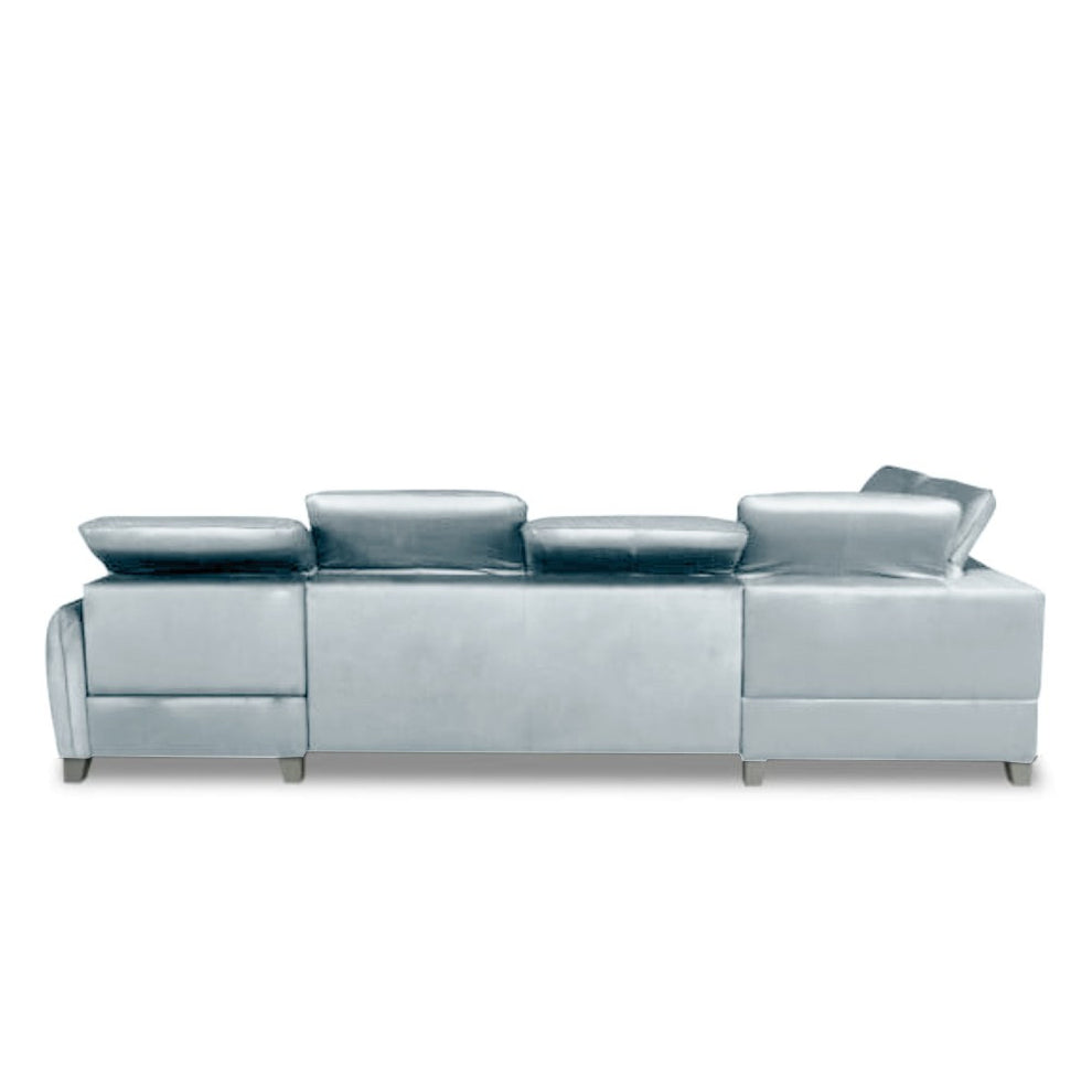 Coltar U Extensibil Tiago, Stanga, 6 Locuri, Tetiere Reglabile, Gri, 330 Cm