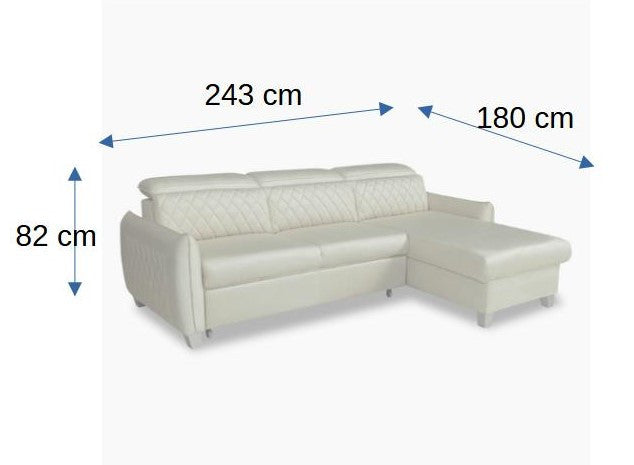 Coltar Extensibil Cu Insula Dreapta Cu Lada Tiago, 5 Locuri, Tetiere Reglabile, Maro, 243 Cm