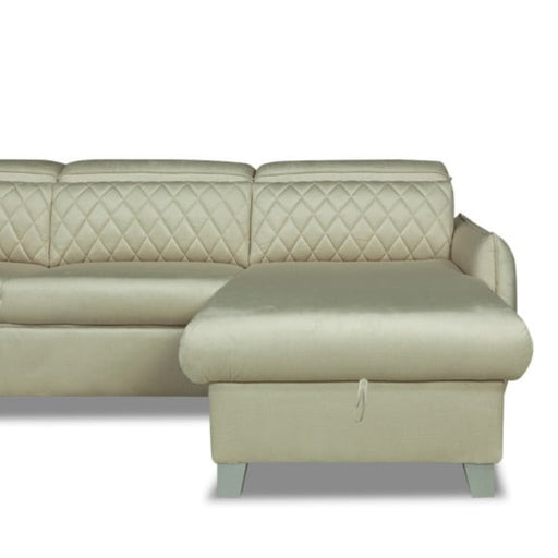 Coltar Extensibil Cu Insula Dreapta Cu Lada Tiago, 5 Locuri, Tetiere Reglabile, Crem, 243 Cm