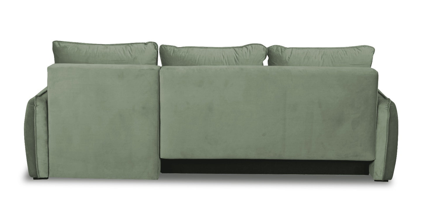 Coltar Extensibil Vida Interschimbabil Stanga/Dreapta, 5 Locuri, Lada Depozitare, Verde, 256 Cm