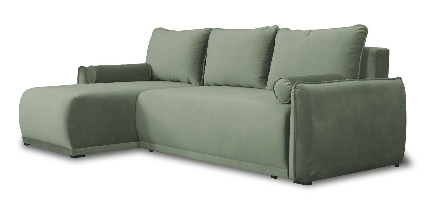 Coltar Extensibil Vida Interschimbabil Stanga/Dreapta, 5 Locuri, Lada Depozitare, Verde, 256 Cm