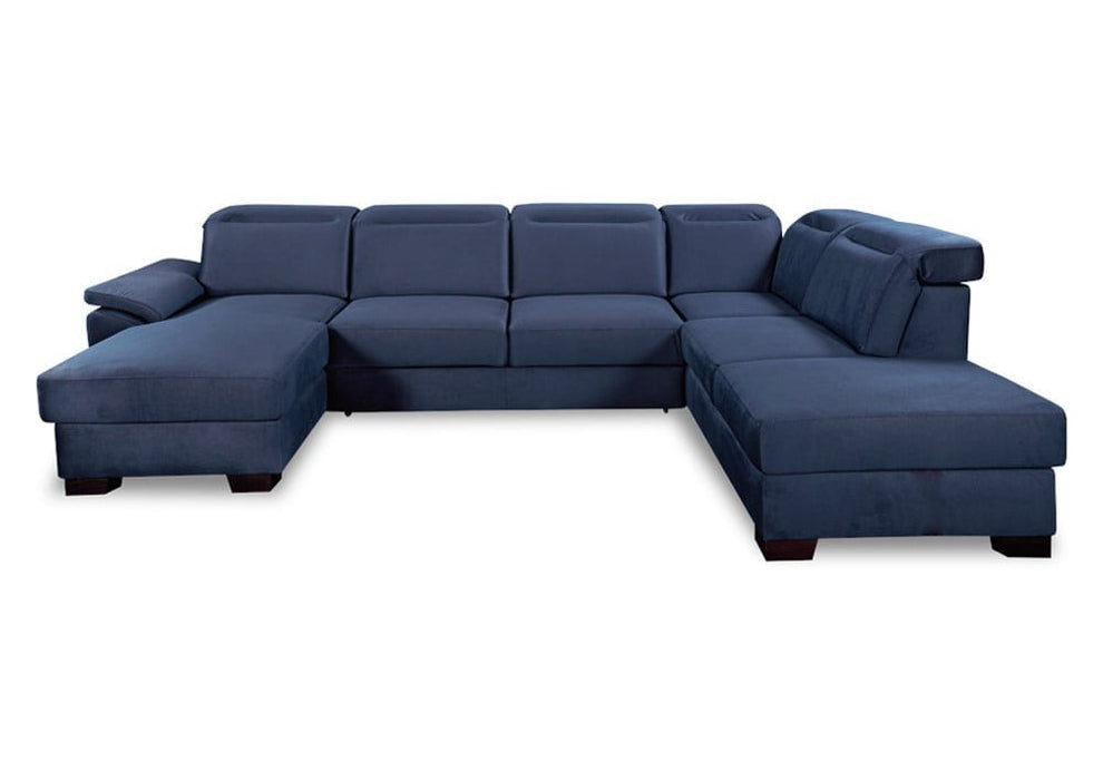 coltar-u-extensibil-cu-lada-dax-tetiere-reglabile-375-cm albastru inchis dreapta cu lada