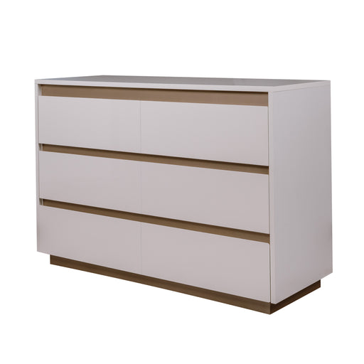 Comoda Phoenix Cu 3 Sertare, Alb Lucios, 113 Cm